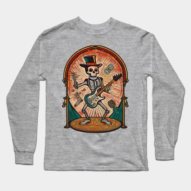 Dead Rock Star Long Sleeve T-Shirt by Midcenturydave